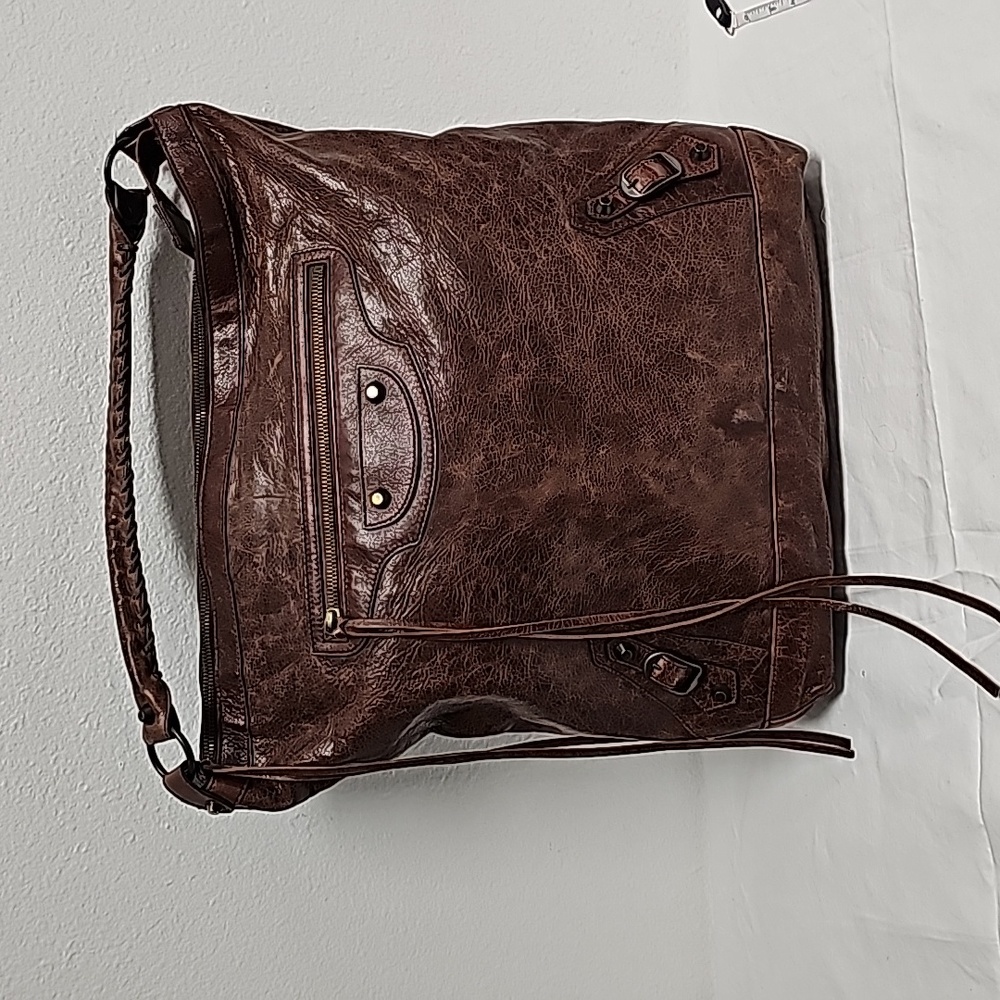 Balenciaga City Bag Textured Brown Leather Extra Large satchel NWOT